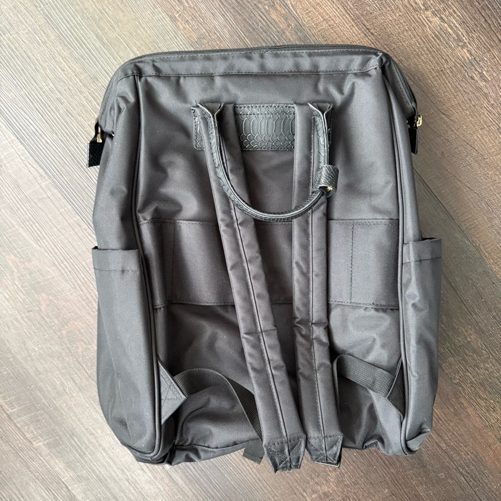 Nicole Miller Large Travel Laptop Backpack Bag Black - Picture 2 of 9